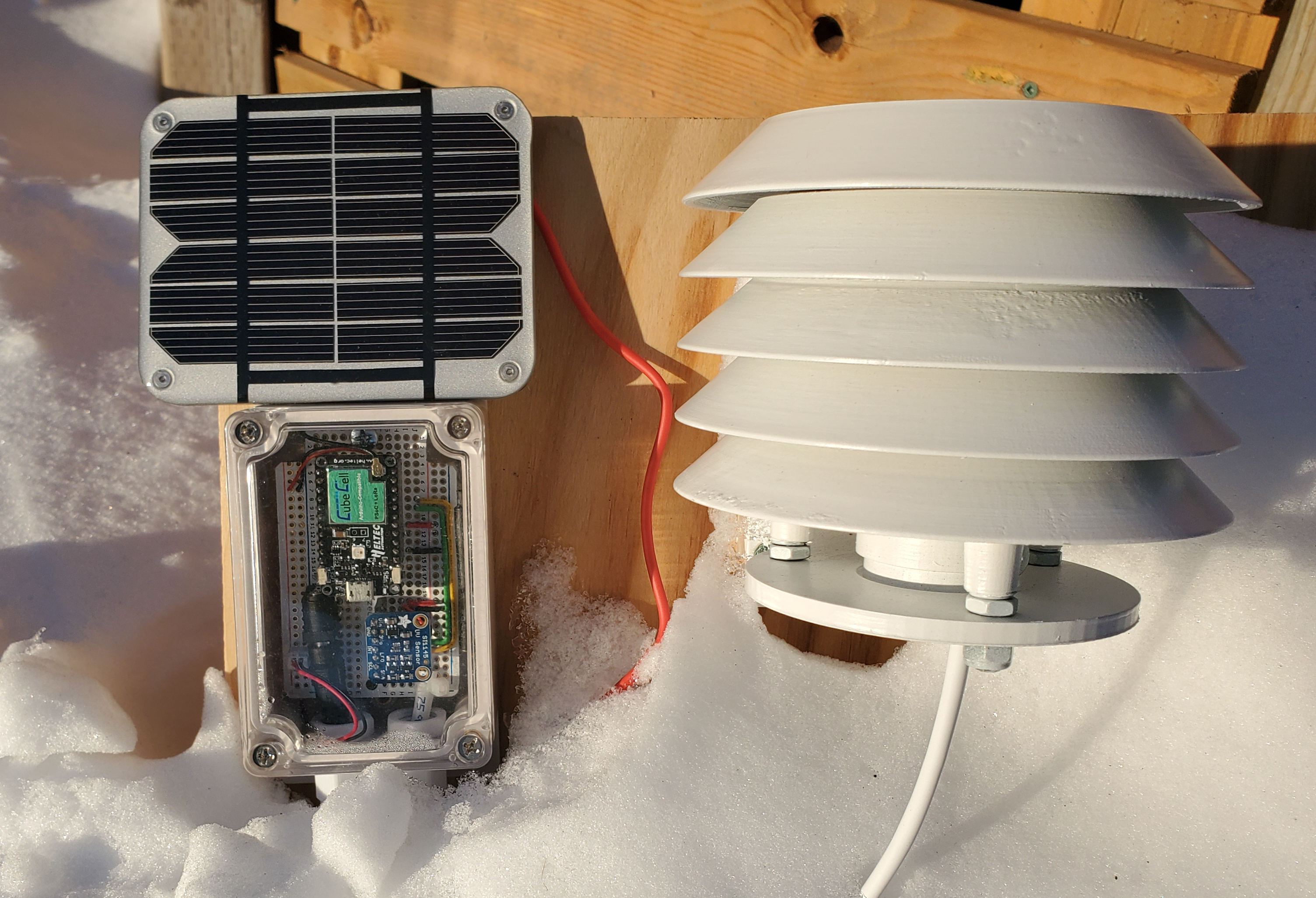 Weather Station near ground level with snow